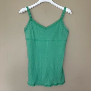 Vintage Y2K Babydoll Tank Top Women XL Lace Trim Green 90s Vampire Diaries Grung